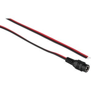 2.1 x 5.5mm DC Female Jack to Bare Wire 22 AWG 2 ft.